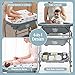 BABY JOY Baby Bathtub with Changing Table, Foldable Infant Diaper Changing Station with Storage Tray, Waterproof Pad, Portable Newborn Nursery Organizer Bath Stand with 4 Universal Wheels (Gray)
