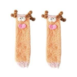 EzonYanGo Cosy Socks Warm Soft Fluffy House Socks Carton Monster Sokken Grappige Kousen Sokken voor Vrouw Meisjes – Oranje, Oranje, Eén maat