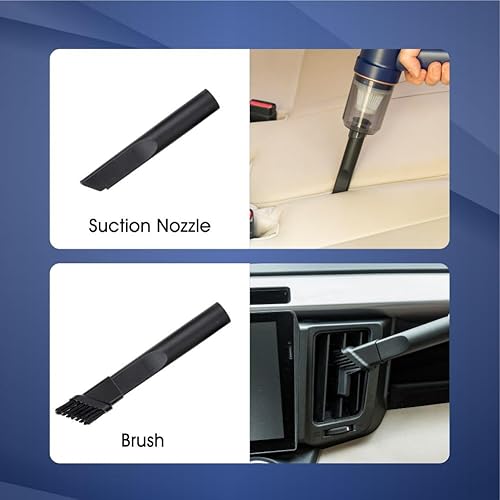 Miniatura 4 de Aspiradora portátil inalámbrica de mano para automóvil, 6500 Pa húmeda y seca, alta potencia con múltiples boquillas, LED, recargable para