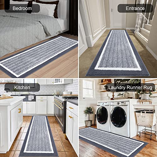 Hebe Hallway Runner Rug 2'X6' Soft Absorbent Bathroom Mat Rug Washable Area Rug Runner Carpet For Hallways Entryway Kitchen Indoor Front Door Mat Non Slip Laundry Room Rugs Runner #TOP2
