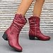 Boots For Women With Heel Thigh High Women's Embroidered Western Cowboy Ankle Boots Mid Calf Chunky Heel Pointed Toe Cowgirl Style Fashion Retro Classic Boot Pull-On