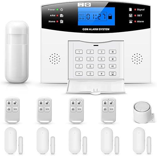 Sistema de alarma para seguridad del hogar, kit de alarma antirrobo inalámbrico con GSMWiFi, control de aplicación para el hogar y toda la casa,