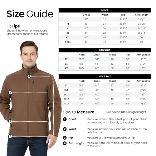 Image of Weatherproof Men's Softshell Jacket - Wind & Water Resistant - Breathable, Lightweight Outdoor Coat
