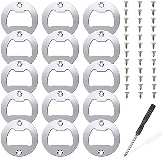 15 Sets Bottle Opener Inserts Hardware, MaehSab Metal Insert Parts Kit for Bottle Opener Resin Casting Molds, Resin Woodworker Beer Opener DIY Accessories