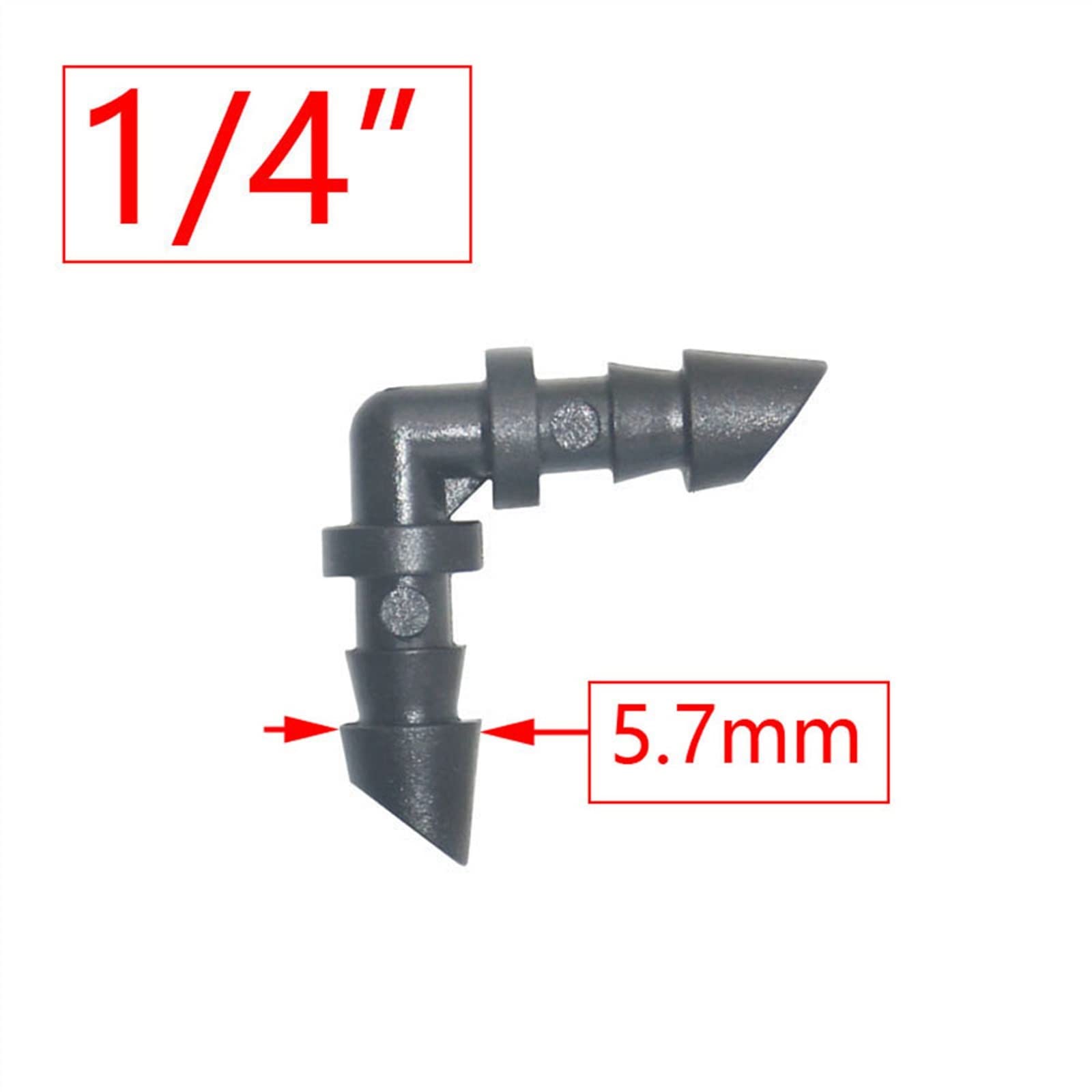 Złącza do węża ogrodowego 1/8 1/4 cala Barb pojedyncza podwójna wtyczka kolankowa końcówka kroplowa złączka do węża 3/5 4/7 mm 200 szt. (kolor: 1I8 1I4)
