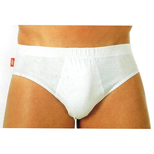 Set da 6 paia Liabel, 6 Paia di Slip Uomo in 100% Cotone. Colore Bianco, Misura 5