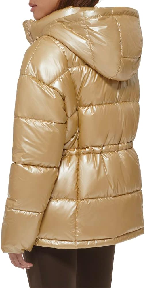 Levi's Women's Megan Hooded Quilted Puffer Jacket With Adjustable Waist
