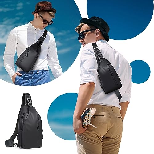 Jupsk Sling Bag Crossbody Backpack Chest Shoulder Bag Waterproof Sling Rucksack Bag for Men Women Lightweight Casual Daypack Backpack with USB Charging Port for Sports Traveling - Image 4