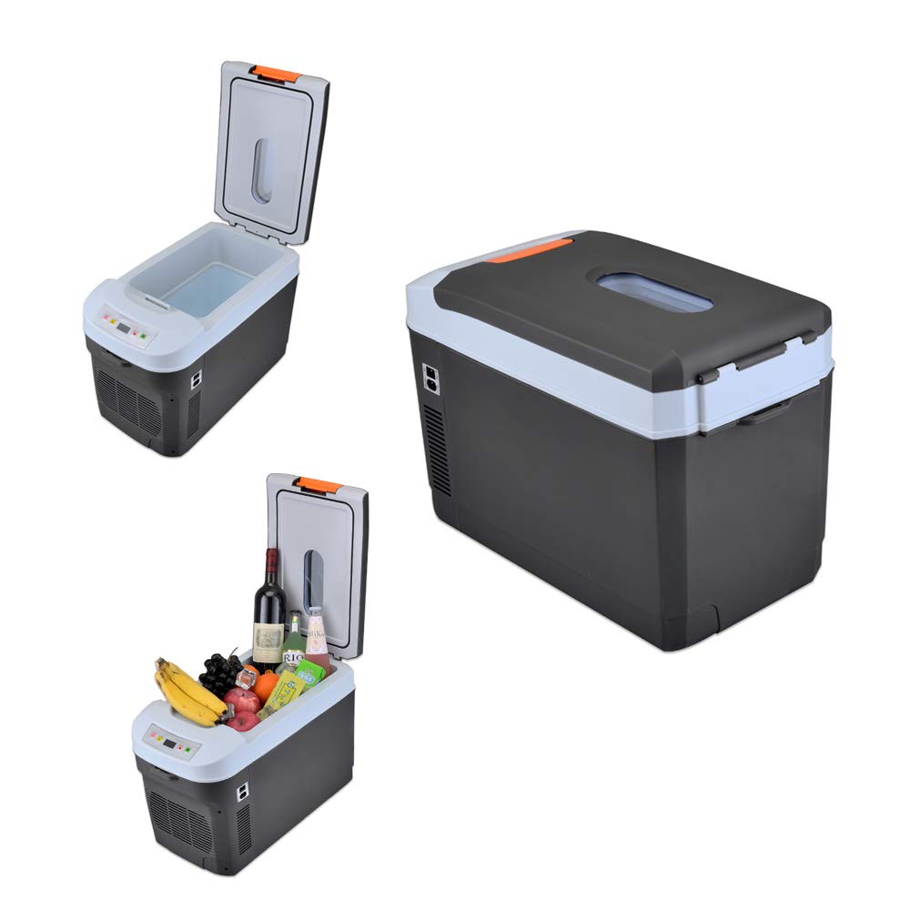 Car Frigo-25l Dual-Core Auto Famiglia Mini Frigorifero Dormitorio Ufficio di Riscaldamento E Raffreddamento Scatola di Insulina di Raffreddamento, Grigio