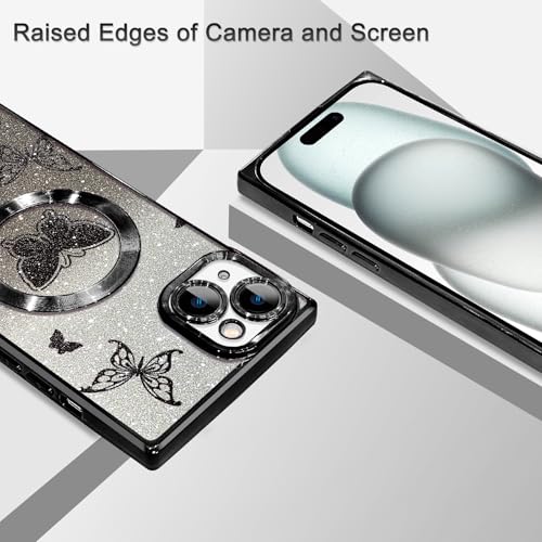 Coque iPhone 15 Pro Max MagSafe léopard paillettes antichoc stylée