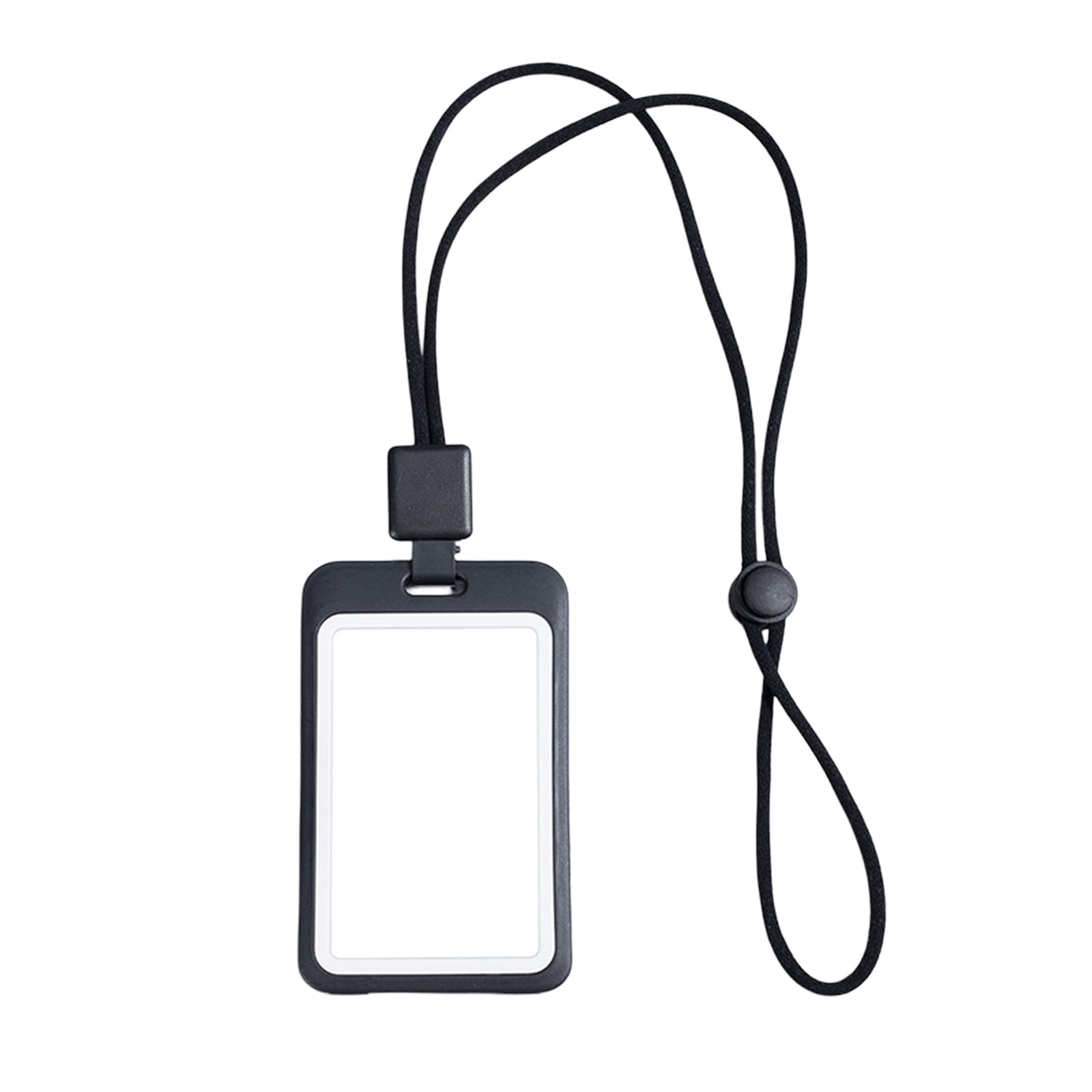 PureSphere Retractable ID Badge Holder with Lanyard, Breakaway Safety Buckle, Strong Silent Cord, Soft Silicone Vertical Card Case for Office Teachers Nurses Staff
