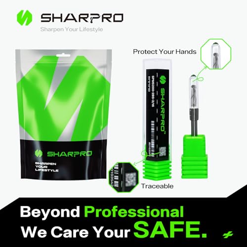 Sharpro SPMS200-2BS-3/16 Carbide Ball Nose End Mill 3/16 Inch Shank And 3/16 Inch Cutting Dia. 2 Flute Alcrn Coated Cnc Spiral Router Bits thumb #3