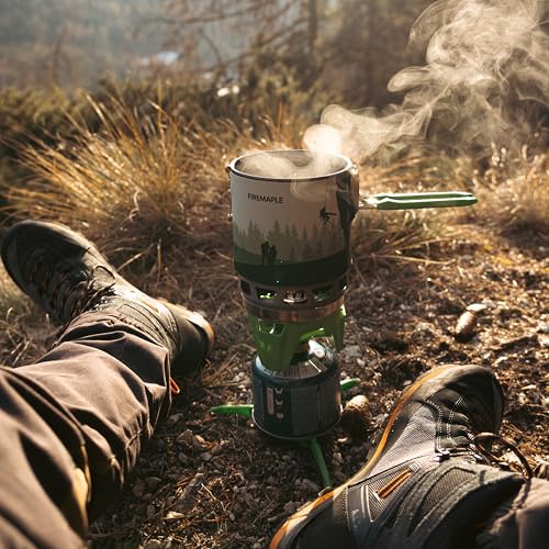 Image of Fire-Maple inchFixed Star 3 inch Personal Cooking System | Pot /Jet Burner Stove System with Electric Ignition | Ideal for Hiking, Camping, Backpacking, Fishing, Hunting Trips and Emergency Use, Green
