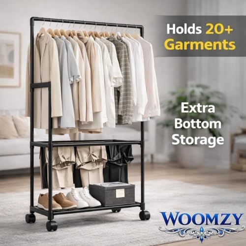 Image of ๐๐ข๐ฆ๐ ๐๐ฅ Heavy-Duty ๐ ๐ฒ๐๐ฎ๐น Hanger Stand for ๐๐น๐ผ๐๐ต๐ฒ๐ Hanging, Garment ๐ฆ๐๐ฎ๐ป๐ฑ ๐ฅ๐ฎ๐ฐ๐ธ Clothe Storage Freestanding ๐๐น๐ผ๐๐ต ๐๐ฎ๐ป๐ด๐ถ๐ป๐ด Stand for Bedroom, Entryway, Living Room