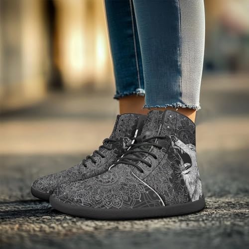 Binienty Wide Box Barefoot Shoes Men Women Wolf High Top Minimalist Ankle Boots Anti Skid Zero Drop Sole2