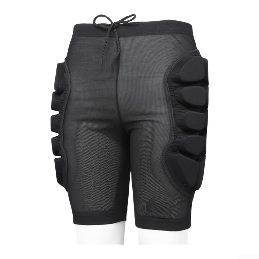 Snowboard-Shorts mit verdickter EVA-Polsterung für Hüfte, Steißbein, Gesäßschutz für Schlagfestigkeit, Outdoor-Sportausrüstung, Schwarz