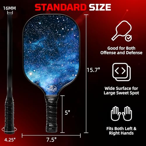 Image of BAGAIL Pickleball Paddles, USAPA Approved Fiberglass Surface Pickleball Set, Lightweight Pickle Ball Rackets with 4 Balls, 1 Bag, Designed in California for Traction and Stability