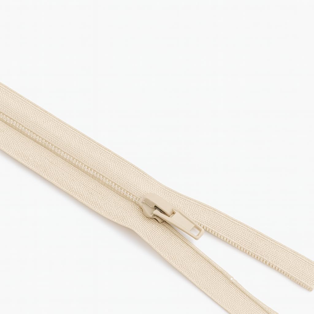 30" #3 Nylon Coil Zipper Non-Separating Closed End - Beige - for Pants, Skirts, Dresses, Bags, Upholstery
