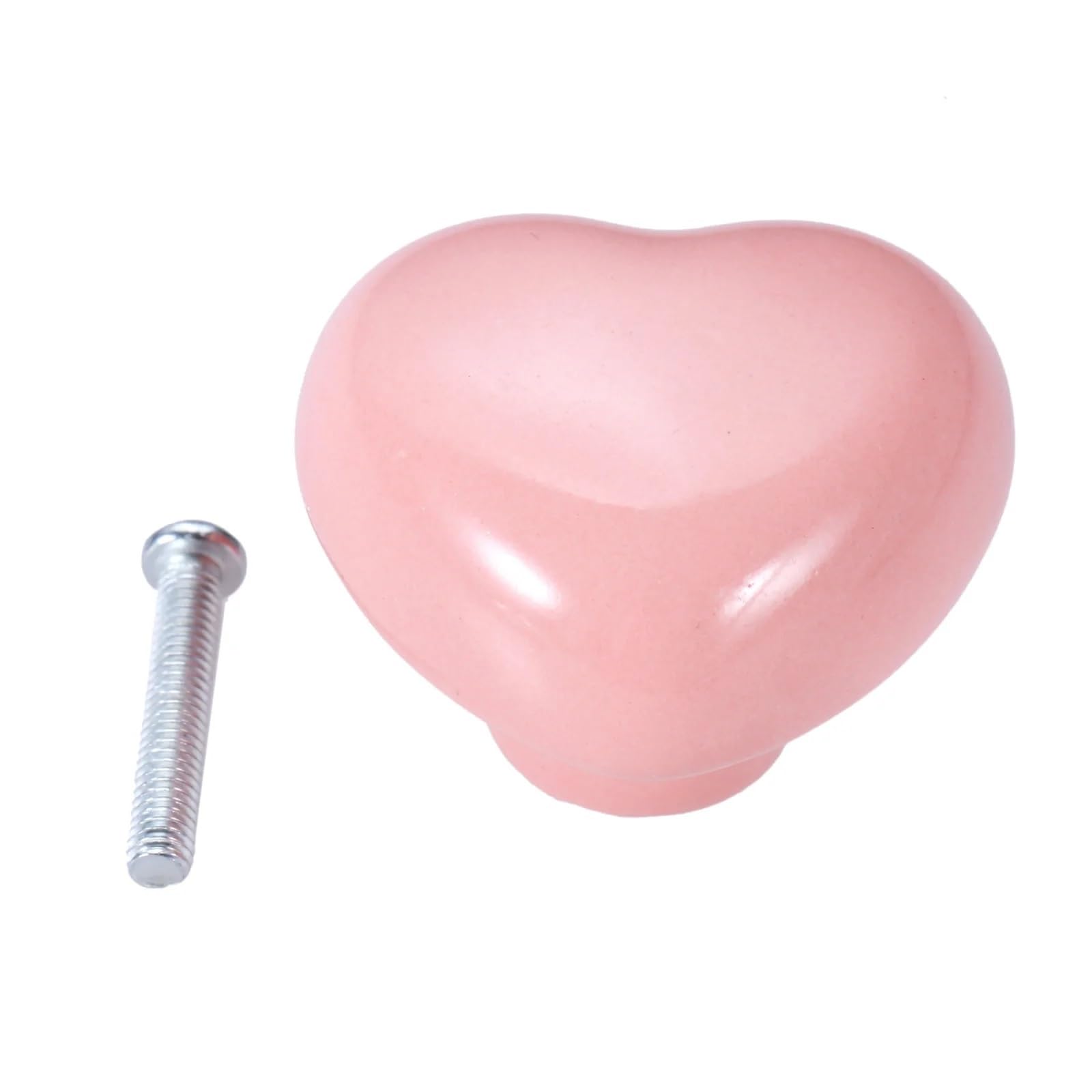 Boutons en céramique cœur rose pour tiroir et armoire enfant
