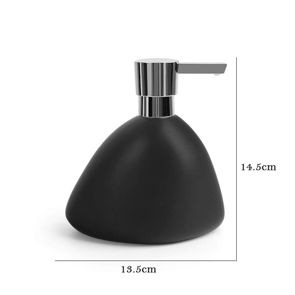 Dispensador de jabón para baño, Accesorios de cerámica Sencillos, portátil, para Club, Hotel, Ducha, champú, Cocina (Color: Negro)