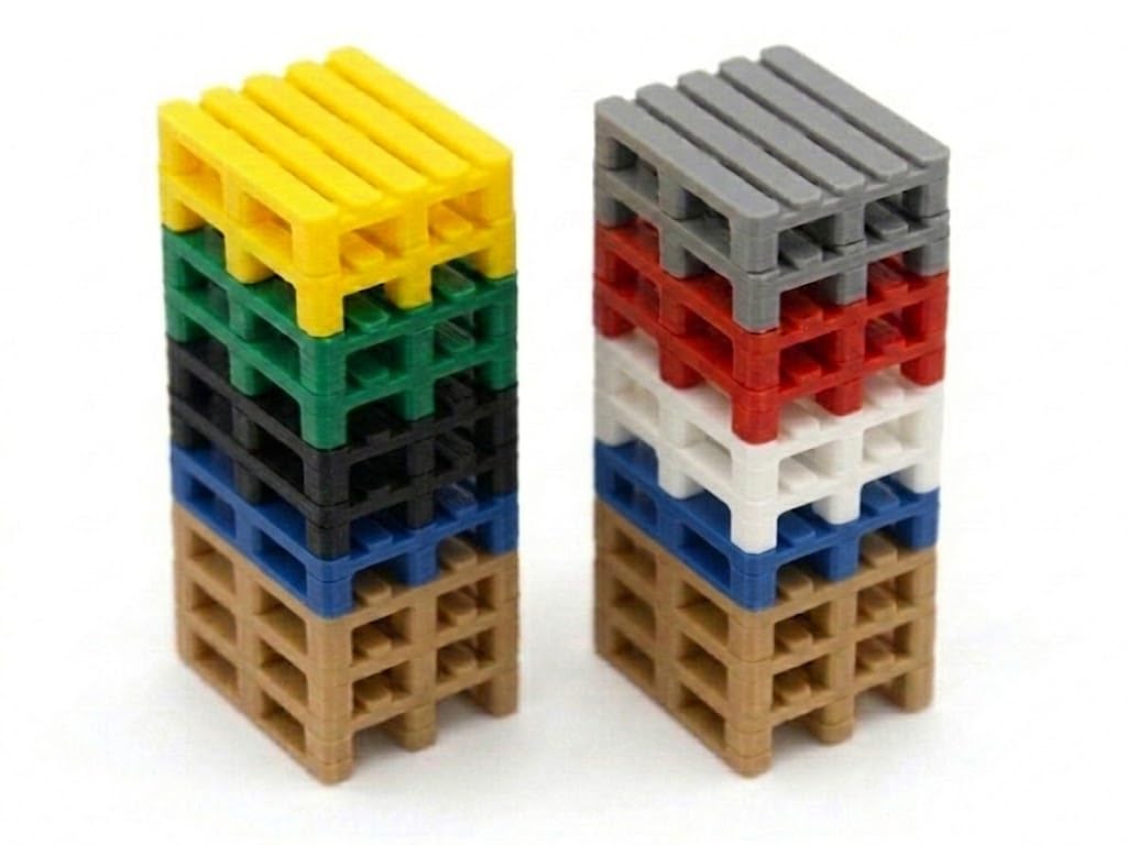 HO Scale 1:87 Euro Pallets โ Set of 20 โ Realistic Industrial Cargo Loads โ Model Railway & Diorama Freight Scenery โ Multiple Colours & Mixed Pack โ Made in France (Assorted Mix)