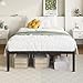 Allewie Twin Bed Frame, 14 inch Metal Platform Beds with Storage Space, No Box Spring Needed and Easy Assembly, Black