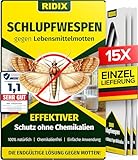 Ridix® Schlupfwespen gegen Lebensmittelmotten [1 Lieferung mit 15 Karten] - Schlupfwespen gegen Motten als biologische Lösung frei von Chemie - Schlupfwespen Lebensmittelmotten