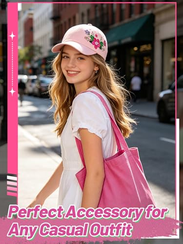 Image of Biggun Trendy Embroidered Baseball Cap for Girls Women Men - Adjustable Soft Breathable Hats for Casual Wear
