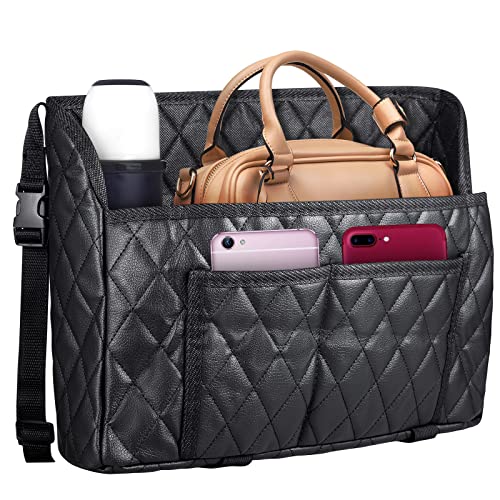 Paddsun Car Handbag Holder, Car Purse Holder Between Seats, Leather Handbag Holder for Car Front Seat Car Organizer and Storage Car Handbag Holder for Extra Storage