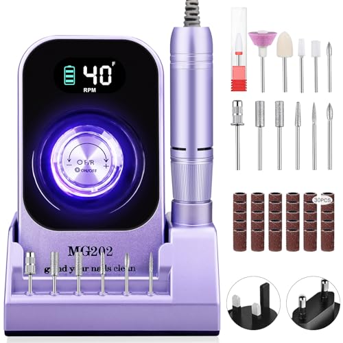 Urbuti Nagelfrees voor gelnagels met opbergdoos, 40.000 tpm, 12-in-1 elektrische nagelvijl, professionele manicure-/pedicureset, elektrisch voor acrylnagels