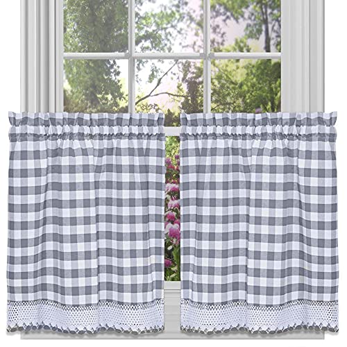 Ergode Buffalo Check Window Curtain Tier Pair - Enhance Aesthetic