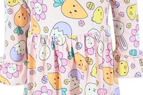 Image of Girls Long Sleeve Ruffled Dresses for Toddlers and Kids