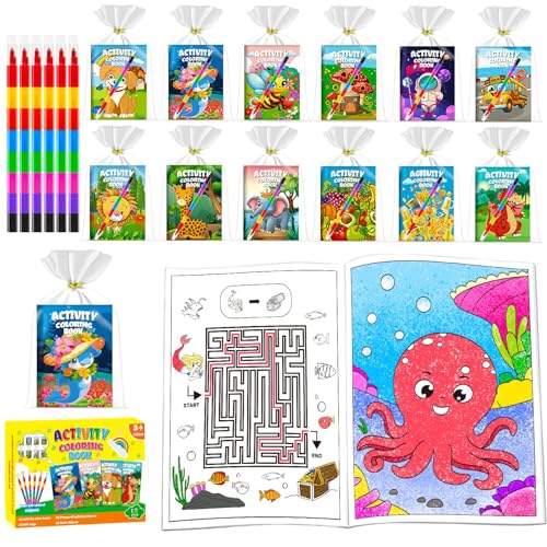 Aannanl 12 Libro Colorear Niños y Crayones de Colores de 8 Colores,Regalos Cumpleaños Niños Colegio 2 3 4 5 Años,Detalles Cumpleaños,Lembrancas de Aniversario Criança (12)
