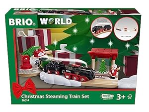 BRIO World 36014 Batterie-Dampflok Weihnachts-Set