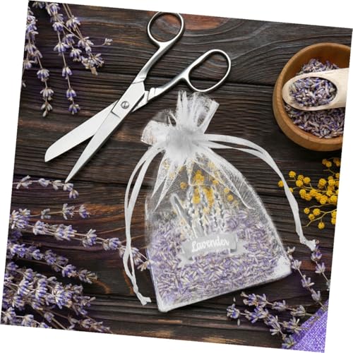20 bolsas de organza lavanda con cordón 15x10cm miniatura 5