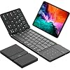 Nillkin Foldable Bluetooth Keyboard with Touchpad & Number Pad, Portable Bluetooth Keyboard with Full Size Keys, Pocket-Sized Wireless Travel Keyboards for iPad, Smartphone, Tablet and Laptop Black