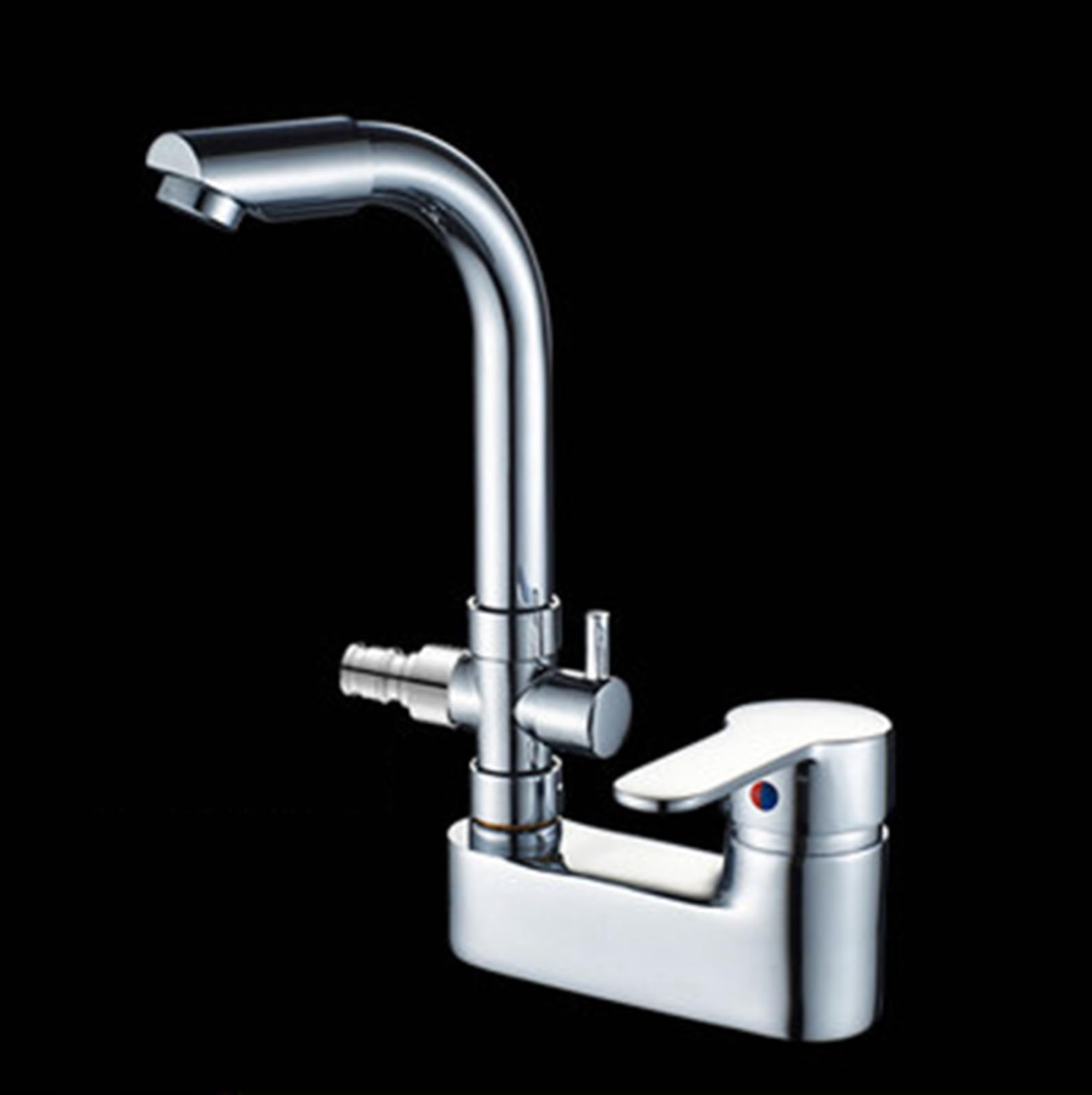 Rubinetto Alto Lavabo Bagno Rubinetto per Lavatrice Doppia Uscita Acqua Calda E Fredda In Ottone Cromato