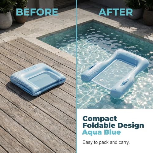 Image of Inflatable Pool Floating Chair, 2026 New Inflatable Pool Hammock for Adults, Portable Floating Lounge Raft for Beach Trips, Relaxing Water Hammock Float for Summer Swimming