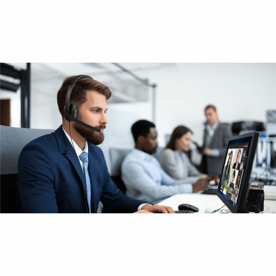 Image of Lenovo Wired VoIP Headset 5000 for Microsoft Teams - USB C & USB A Plug and Play, AI Noise Canceling Microphone, Lightweight Over Ear Design, Certified for Teams, Works with Zoom & Webex