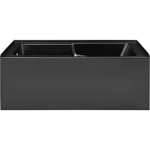 Voltaire 60 in. x 32 in. Acrylic Matte Black, Skirted Alcove, Integral, Left-Hand Drain, Apron Bathtub