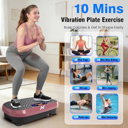 Image of AXV Vibration Plate Fitness Platform Exercise Machine Vibrating Shaking Full Body Shaker Workout Vibrate Stand Shake Board Sport Gym for Weight Loss Fat Burner for Women Men