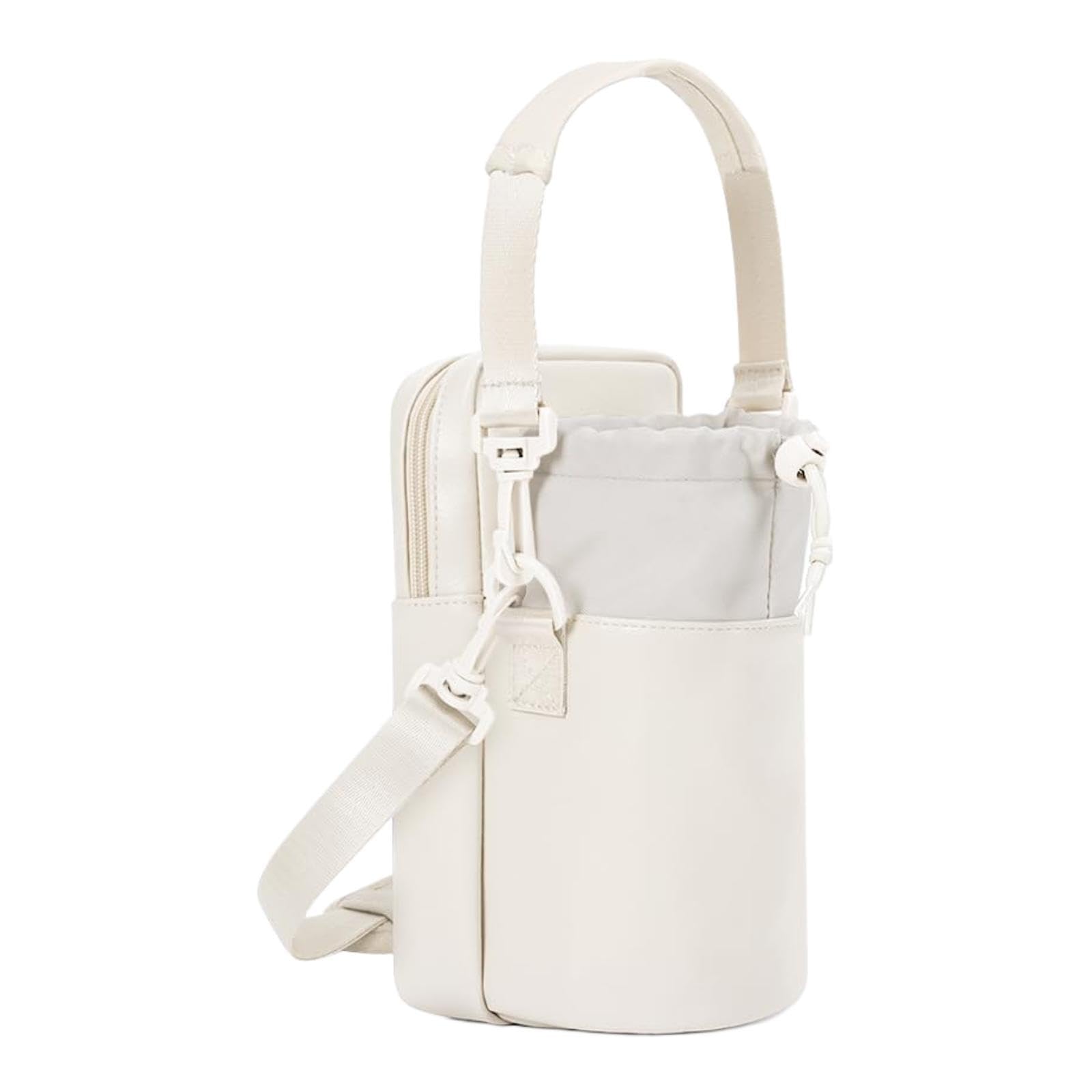 MYADDICTION Water Bottle Carrier Bag with Phone Pocket Gift Picnic Bottle Pouch Holder White-image-12