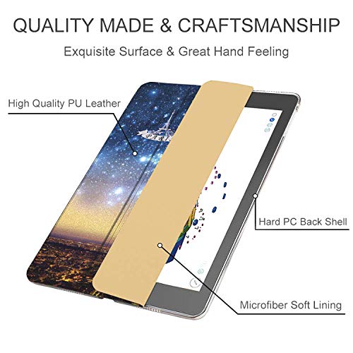 Image of DuraSafe Cases for iPad 7th 8th 9th Gen 2019 /2020 / 2021-10.2 Inch [iPad 9 8 7 ] A2602 A2270 A2197 MW762HN /A MW742HN /A MYLC2HN /A Ultra Slim Smart Auto Sleep /Wake Printed PC Cover - Paris Night