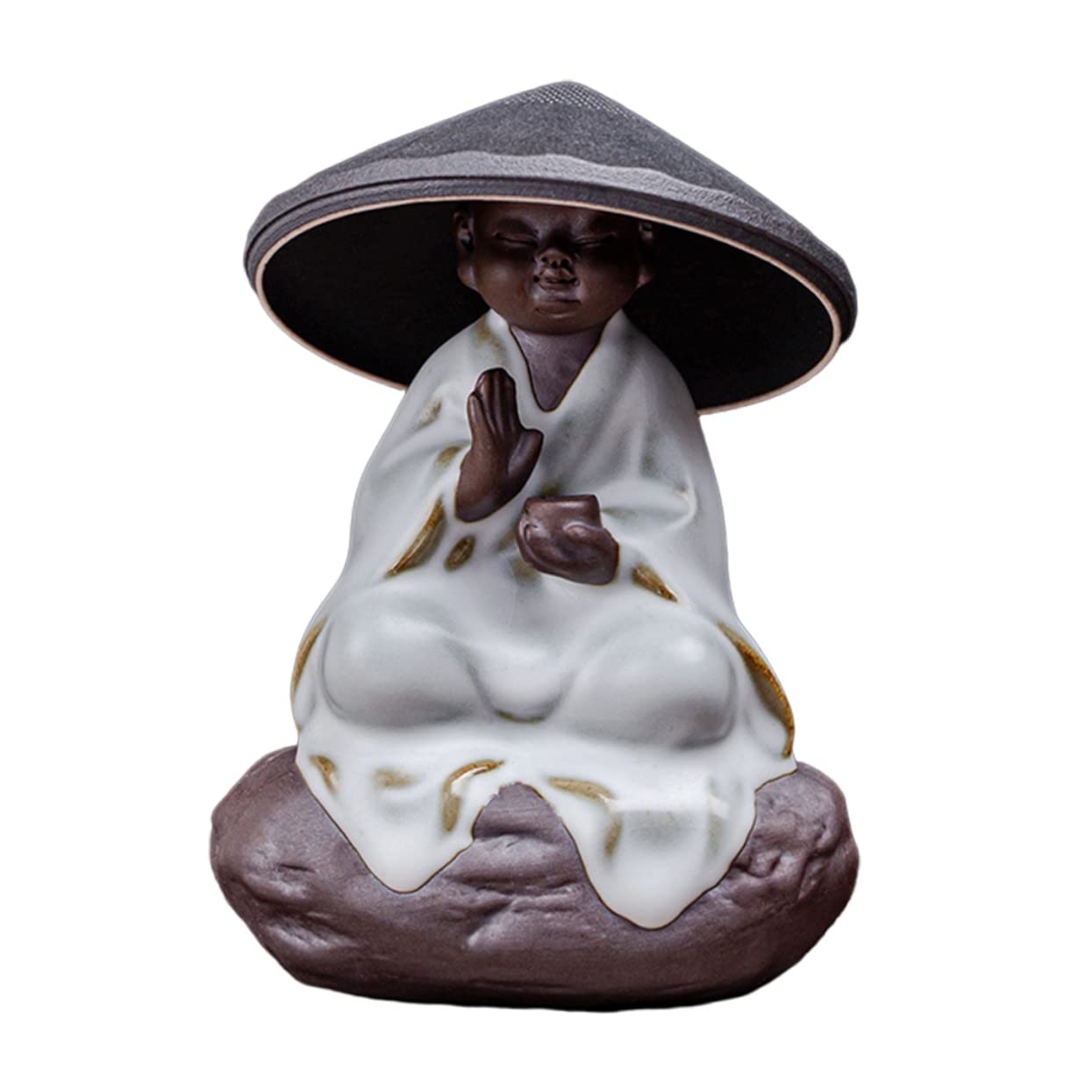 Mikinona 1juego Infusor De Té Cerámico Diseño De Monje Colador De Té Estilo Zen Para Decoración De Escritorio y Uso Práctico