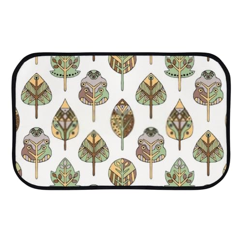 Nuansexi Bathroom Rugs Stylized Tree Doodle Style Cute Floor Mats Non Slip Bathmat Doormat Tub Mat Coral Velvet Absorbent Entrance Carpet Mats Machine Washable Bedroom Decor