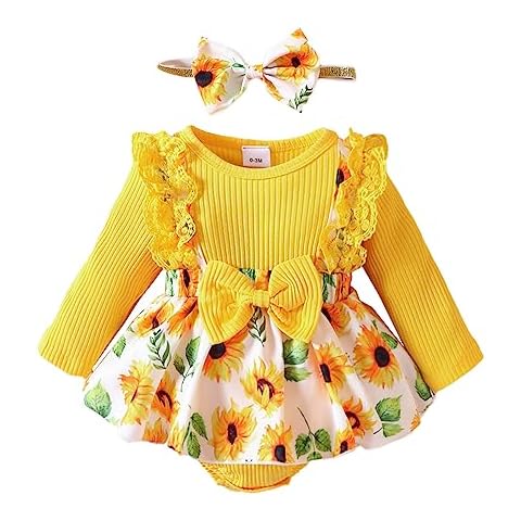 MoccyBabeLee Newborn Baby Girl Long Sleeve Rompers Cover