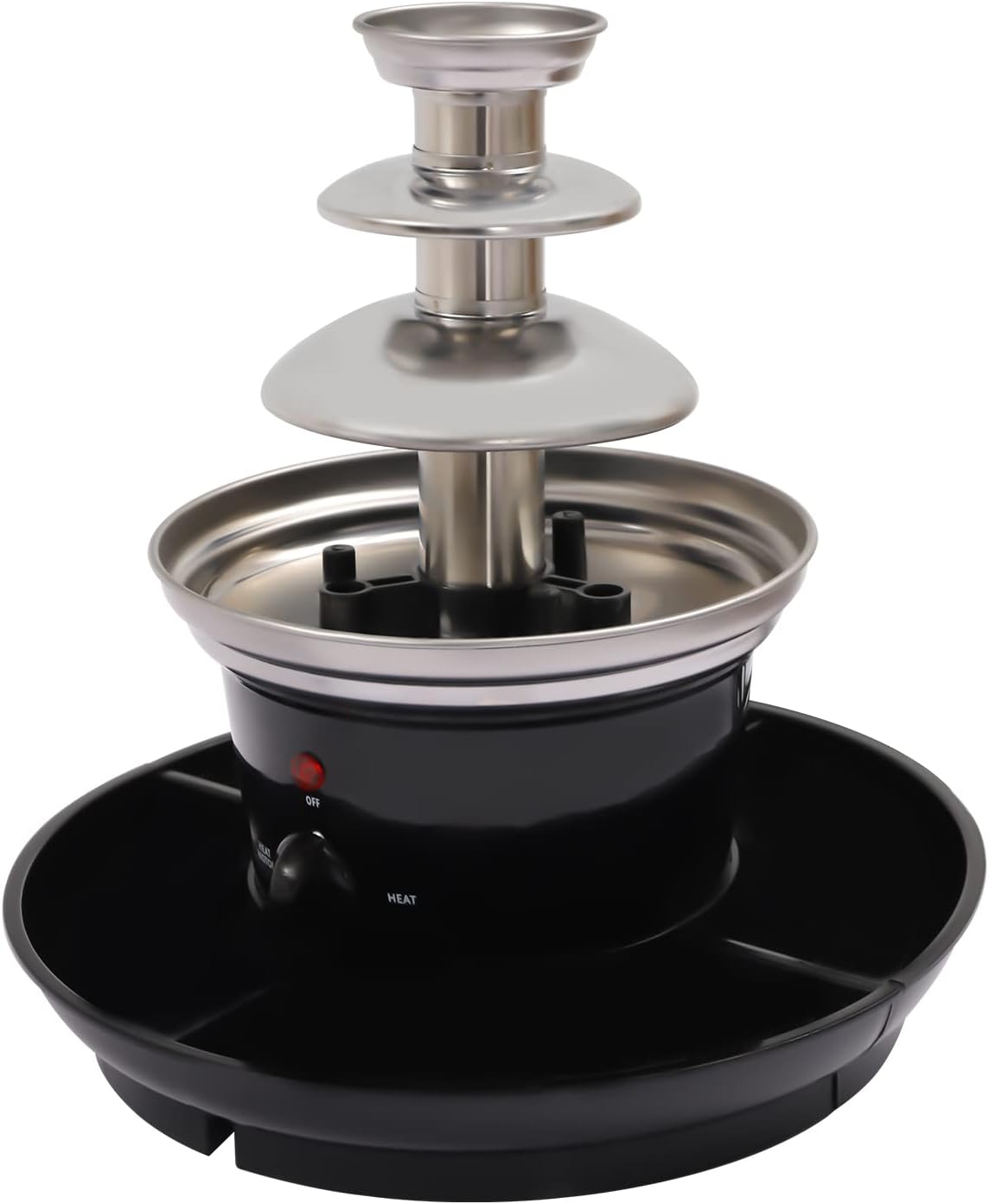 3 Tier Electric Chocolate Fondue Fountain Machine, 16oz Capacity Removable Chocolate Fondue Fountain with Fruit Tray and 5 Forks for Birthday, Wedding, Party, Celebration