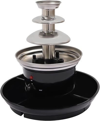 Miniatura 6 de 3 Tier Electric Chocolate Fondue Fountain Machine, 16oz Capacity Removable Chocolate Fondue Fountain with Fruit Tray and 5 Forks for Birthday,