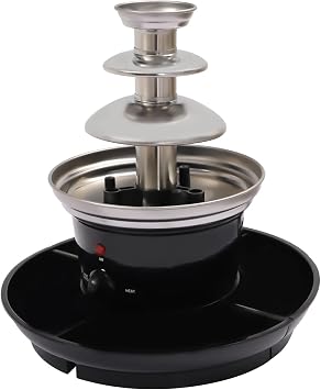 Chocolate Fountain, 3-Tier Mini Chocolate Fountain Machine, Electric Chocolate Melting Fountain Machine, Stainless Steel Electric Chocolate Fondue Fountain for Cheese, BBQ Sauce, Syrup,