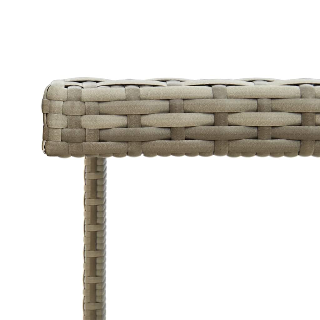 Fengshui Poly Rattan stół ogrodowy, szary, 109 x 107 x 74 cm
